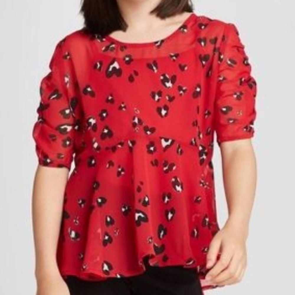 Art Class Girls Caterpillar Sleeve Blouse Medium